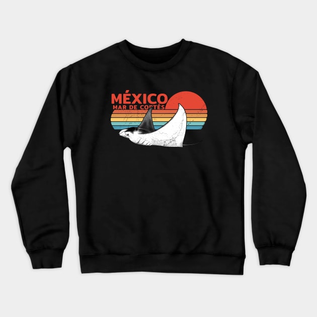 México Sea of Cortez Manta Ray Crewneck Sweatshirt by NicGrayTees